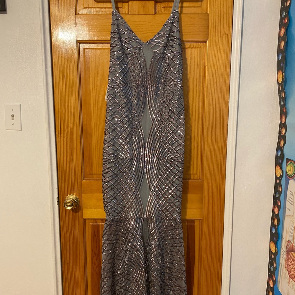 Club L swirl detail sequin maxi dress
